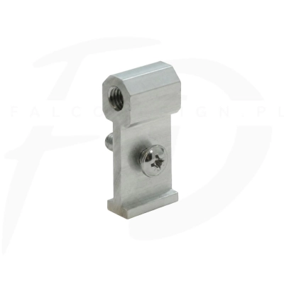 Kostka aluminiowa do mocowania obejmy PVC do dybla firmy KROP